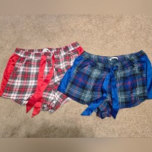 Abercrombie & Fitch Red and Blue Plaid Shorts